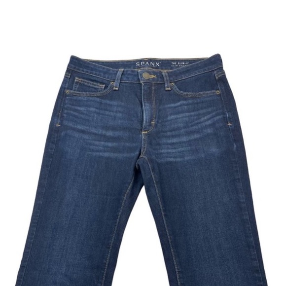 SPANX The Slim-X Slim Boot Cut Jean Sz 28 Rich Indigo - Picture 4 of 6